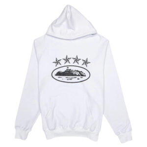 Corteiz 4starz Alcatraz Weißer Hoodie
