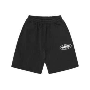 Corteiz Island Printed Black Shorts